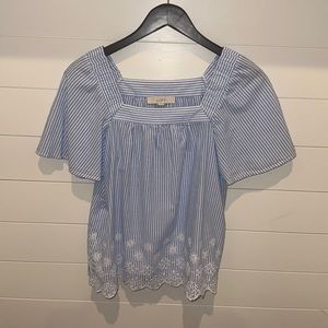 Loft Square Neck Top with Eyelet Detail | Small
